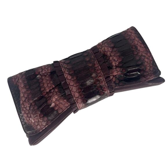 LAI Real Python Skin Leather Clutch - Picture 1 of 13